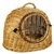 Small animal carrier made by hand of natural Polish wicker. Basket colorations can vary. Approx exterior size 17 H" x 19 L" x 19" W ( Opening approx 9" x 9") . Approx interior size 13" H x 18" L x 14" W