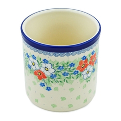 Polish Pottery 6" Utensil Holder. Hand made in Poland. Pattern U4782 designed by Maria Starzyk.