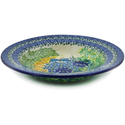 Polish Pottery 9.5" Soup / Pasta Plate. Hand made in Poland. Pattern U2380 designed by Teresa Liana.