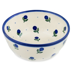 Polish Pottery 5" Ice Cream Bowl. Hand made in Poland and artist initialed.