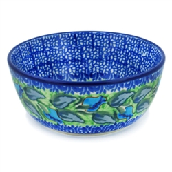 Polish Pottery 5" Ice Cream Bowl. Hand made in Poland. Pattern U1482 designed by Agnieszka Damian.