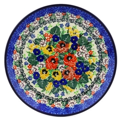 Polish Pottery 8" Dessert Plate. Hand made in Poland. Pattern U3638 designed by Maria Starzyk.