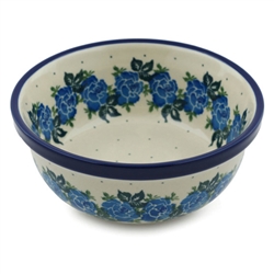 Polish Pottery 6" Cereal/Berry Bowl. Hand made in Poland and artist initialed.