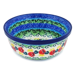 Polish Pottery 6" Cereal/Berry Bowl. Hand made in Poland. Pattern U4395 designed by Teresa Liana.