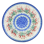 Polish Pottery 10" Dinner Plate. Hand made in Poland and artist initialed.