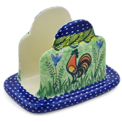 Polish Pottery 6.5" Napkin Holder. Hand made in Poland. Pattern U2663 designed by Monika Kuczynska.