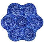 Polish Pottery Stoneware Egg Tray Round 8 in.