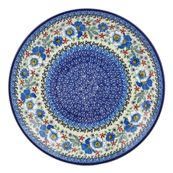 Polish Pottery 10.5" Dinner Plate. Hand made in Poland. Pattern U4979 designed by Teresa Liana.