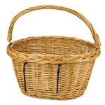 Vintage style, handmade of natural wicker, great for your bike to carry shopping or any other small items. Poland is famous for hand made wicker baskets. This is a tradition in areas of the country where willow grows wild and is very much a village and