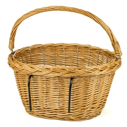 Vintage style, handmade of natural wicker, great for your bike to carry shopping or any other small items. Poland is famous for hand made wicker baskets. This is a tradition in areas of the country where willow grows wild and is very much a village and