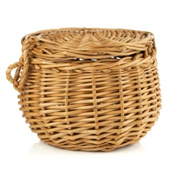 Poland is famous for hand made willow baskets. This is a tradition in areas of the country where willow grows wild and is very much a village and family industry. Beautifully crafted and sturdy, these baskets can last a generation. Size is approx 3.25" H
