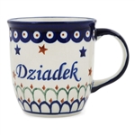 Polish Pottery 12 oz. Dziadek / Grandpa Mug. Hand made in Poland.
