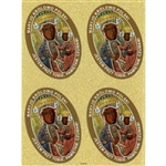 Set of 4 stickers of Our Lady Of Czestochowa. In Polish around the picture - Maryjo Krolowo Polski - Jestem Przy Tobie, Pamietam, Czuwam - Mary Queen Of Polabnd - I Am With You, I Remember, I am Awake