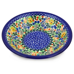 Polish Pottery 8.5" Soup Plate / Bowl. Hand made in Poland. Pattern U1589 designed by Maria Starzyk.