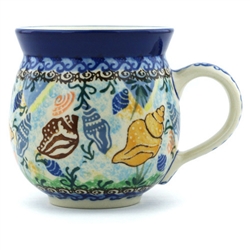 Polish Pottery 11 oz. Bubble Mug. Hand made in Poland. Pattern U1899 designed by Danuta Skiba.