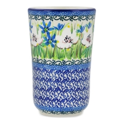 Polish Pottery 11 oz. Tumbler. Hand made in Poland. Pattern U4977 designed by Teresa Liana.