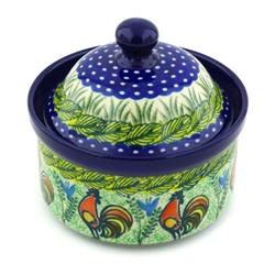 Polish Pottery 5" Canister with Lid. Hand made in Poland. Pattern U2663 designed by Monika Kuczynska.