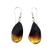 Amber Freeform Ombre Fired Drop Earrings. Small size free-form fired amber stones set on .925 sterling silver hooks. Ombre color drop earrings. Size is approx 1.5" x 0.6"