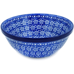 Polish Pottery 7" Nesting Kitchen Bowl. Hand made in Poland and artist initialed.