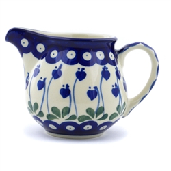 Polish Pottery 8 oz. Creamer. Hand made in Poland and artist initialed.