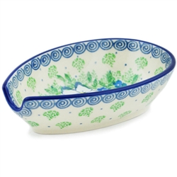 Polish Pottery 5" Spoon Rest. Hand made in Poland. Pattern U4782 designed by Maria Starzyk.