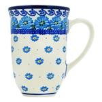 Polish Pottery 17 oz. Bistro Mug. Hand made in Poland and artist initialed.