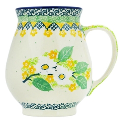 Polish Pottery 16 oz. Mug. Hand made in Poland. Pattern U4810 designed by Maria Starzyk.