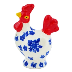 Polish Pottery 3" Rooster Pepper Shaker. Hand made in Poland.