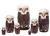 The mother of all raptors, the American Bald Eagle, is now a 8"/7pc nesting doll.  Perfect for raptor enthusiast in your life.  Also, a must have for your favorite veteran.  This 7 piece matryoshka stands 8" tall with piercing golden eyes.