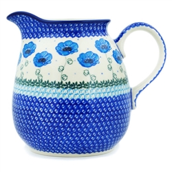 Polish Pottery 1.5 qt. Pitcher. Hand made in Poland. Pattern U4471 designed by Ewelina Galka.