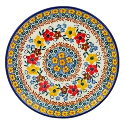Polish Pottery 8" Dessert Plate. Hand made in Poland. Pattern U4926 designed by Maria Starzyk.