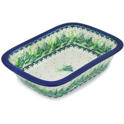 Polish Pottery 10" Rectangular Baker. Hand made in Poland. Pattern U5011 designed by Maria Starzyk.