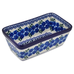 Polish Pottery 6" Rectangular Baker. Hand made in Poland and artist initialed.