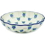 Polish Pottery Stoneware Fluted Bowl 9 in.