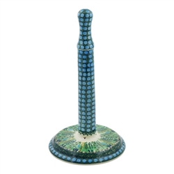 Polish Pottery 13" Paper Towel Holder. Hand made in Poland. Pattern U803 designed by Krystyna Dacyszyn.