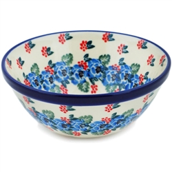 Polish Pottery 6" Bowl. Hand made in Poland and artist initialed.