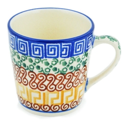 Polish Pottery 3 oz. Mug. Hand made in Poland and artist initialed.