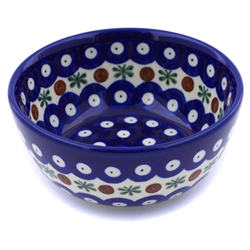 Polish Pottery 5" Ice Cream Bowl. Hand made in Poland and artist initialed.