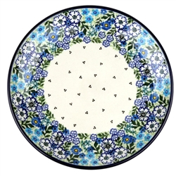 Polish Pottery 10" Dinner Plate. Hand made in Poland. Pattern U4734 designed by Krystyna Dacyszyn.