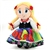 A plush toy Lowiczanka girl, dressed in a traditional Krakow costume. Has Polksa on the skirt.
The material is soft and pleasant to the touch. Blend of cotton and polyester. Size is approx 10" x 6". For Children 3 and up. Necklace contains small beads.