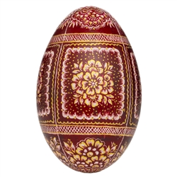 This beautifully designed goose egg is hand painted by master folk artist Krystyna Szkilnik from Opole, Poland. The painting is done in the traditional style from Opole. Signed and dated (2022) by the artist and ready to hang. Eggs are blown and can last