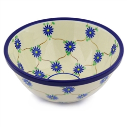 Polish Pottery 8" Bowl. Hand made in Poland and artist initialed.