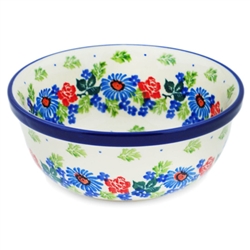 Polish Pottery 6" Cereal/Berry Bowl. Hand made in Poland and artist initialed.