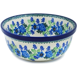 Polish Pottery 6" Cereal/Berry Bowl. Hand made in Poland and artist initialed.