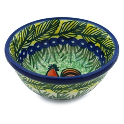 Polish Pottery 4" Bowl. Hand made in Poland. Pattern U2663 designed by Monika Kuczynska.