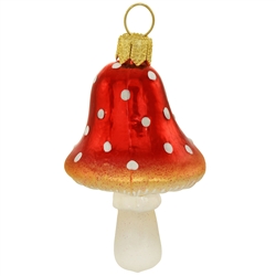 You can call it a fairy toadstool or magic mushroom if you'd like, but its scientific name is "Amanita Muscaria!" True to nature, our 2Â½" glass mushroom features a pure white stem with red top and dots of white. Shimmering with vibrant glazes, keepsake