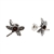 Cognac Amber Sterling Silver Dragonfly Stud Earring. Round-shaped amber stone set in .925 sterling silver. Genuine Baltic amber.  Size is approx 0.5" diameter