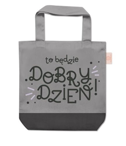 An extra large cotton bag in muted colors - perfect for universities or a larger trip to the beach with friends. And a pretty motivating print. To BÄ™dzie Dobry DzieÅ„ - It's Going To Be A Good Day