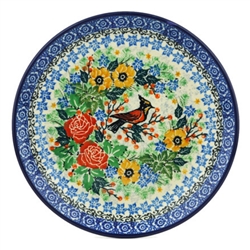 Polish Pottery 8" Dessert Plate. Hand made in Poland. Pattern U3738 designed by Maria Starzyk.