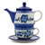 Polish Pottery 16 oz. Personal Teapot Set. Hand made in Poland and artist initialed.
